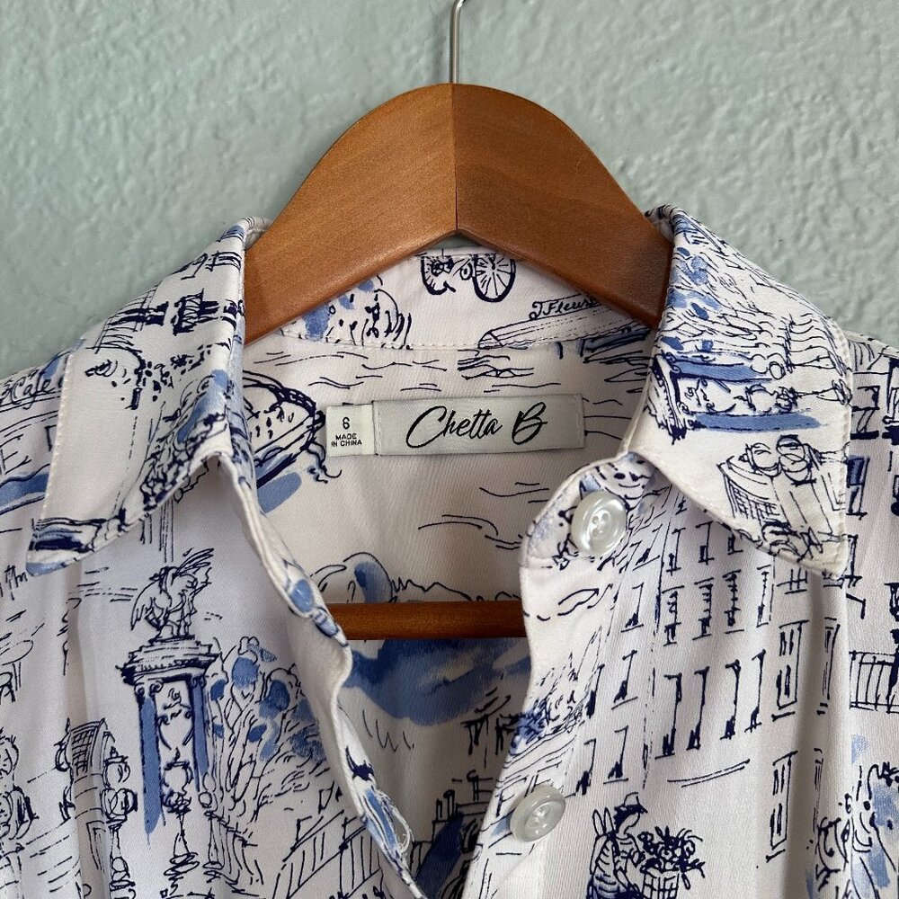 Knee length Parisian themed dress